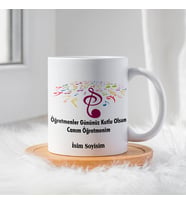 Öğretmenler Günü İçin Kişiye Özel Porselen Kupa Bardak - BY-KP-0000314 (Beyaz)