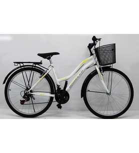 Beyaz Bisiklet 26 Jant 2650 Model 2650 MODEL BEYAZ SEPETLİ BEYAZ SARI - Renk: Beyaz - Sarı