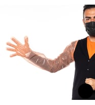 Rektal Eldiven 90 cm Lastiksiz 5 Parmak Veteriner Tohumlama Eldiveni 100lü W-Orange Hijyenik Eldiven