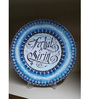Kişiye Özel Kaligrafi Yazılı Dantel Motif Çini Tabak
