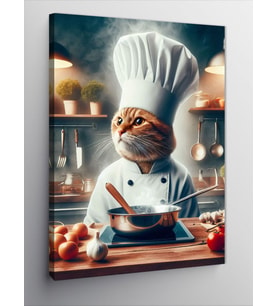 Kanvas Tablo Aşçı Kedi