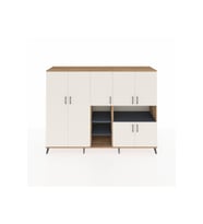 Hyperion Dolap 13 Raflı 7 Kapaklı 220x44x163 Çam-Aytaşı/Antrasit