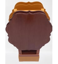 Zigon Çanta 90085 Sehpa Yonca Model Ahşap MDF Ceviz ve Hardal Renk Uyum El Yapım