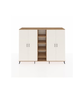 Hyperion Dolap 12 Raflı 4 Kapaklı 220x44x163 Çam-Aytaşı/Çam