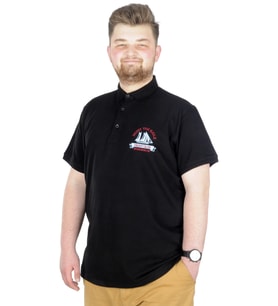 Mode XL Büyük Beden T-Shirt Polo Yatch Club 22344 Siyah