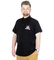 Mode XL Büyük Beden T-Shirt Polo Yatch Club 22344 Siyah
