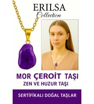 Sertifikalı Ham İşlenmemiş Mor Çeroit Taşı Kolye – Ruhsal Şifa, Denge ve Dönüşüm Taşı (Çok Renkli)