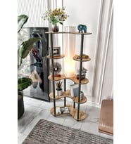 Atlas Raflı Modern Lambader Dekoratif Abajurlu Kitaplık