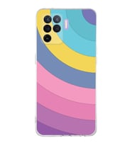 PrintiFy Oppo A94 Uyumlu Kamera Korumalı Renk Cümbüşü B Tasarımlı Şeffaf Silikon Kılıf