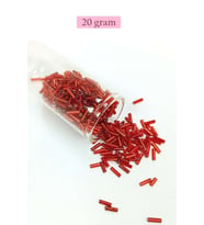 Uzun Boru Kesme Boncuk Çap 2mm Uzunluk 10 mm - 20 Gram - Şeffaf Kırmızı - BNC260
