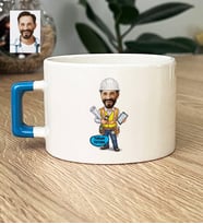 Kişiye Özel Karikatürlü İnşaat Mühendisi Lüks Fincan Mühendisler Günü Hediyesi