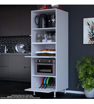Modilayn SİLVA LOYA 1 Kapaklı 59,6 x 194,6 x 56 cm Bölmeli Mini Midi Mikrodalga Fırın Dolabı