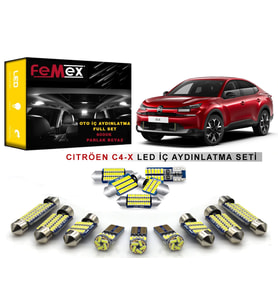Citröen C4-X LED İç Aydınlatma Ampul Seti FEMEX Parlak Beyaz