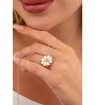 Gümüş Pazarım Açılıp Kapanır 2 Kullanımlı Papatya Gümüş Kolye Rose
