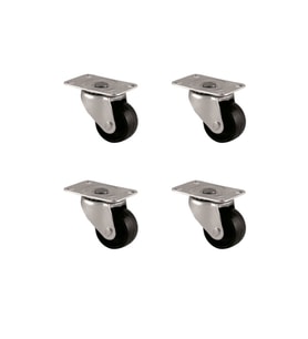 Furç Tablalı Bilyalı Teker - 28MM - Siyah HKS232 - 4 Adet