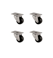 Furç Tablalı Bilyalı Teker - 28MM - Siyah HKS232 - 4 Adet