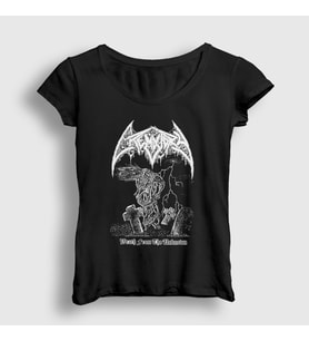 Presmono Kadın Siyah Wrath From The Unknown Crematory T-Shirt 450581tt