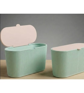 Pastel Kapaklı Çok Amaçlı Organizer Kutu - Banyo Pamukluk ve Makyaj Kutusu