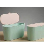 Pastel Kapaklı Çok Amaçlı Organizer Kutu - Banyo Pamukluk ve Makyaj Kutusu