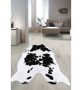 Dijital Baskılı Kaymaz Taban Yıkanabilir Lazer Kesim Salon Halısı Yolluk NLZR-SD-51 (Siyah)
