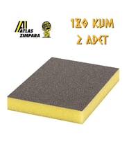 Atlas Sünger Zımpara - İnce 2 taraflı - 180 Kum - 2 Adet (Siyah-Sarı)