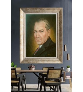 Gümüş Çerçeveli Atatürk Tablo za128