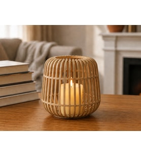 3D Baskı Modern Kafes Tasarımlı Dekoratif Mumluk - Tealight Mumluk, Masaüstü Ev ve Ofis Dekoru-Kahverengi
