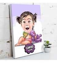 Şirin Kız Bebek Karikatürlü Kanvas Tablo