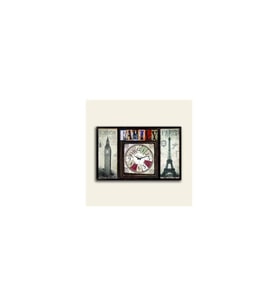 DBSanatevi London Paris Klasik Modern Duvar Saati Tablo 35 X 50 Cm
