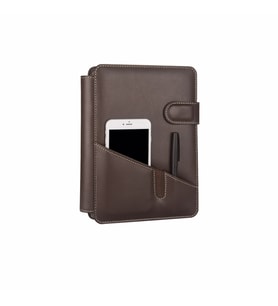 2K 2026 YENİ YIL Organizer Ajanda Telefon Kılıflı 15x21 4 Delikli Tarihli Çizgili Blok 4 Halkalı Rainbow Vegan 20x26 cm (KAHVE)