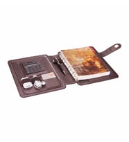 2K 2027 Yılı Premium Tasarım Hediyelik Organizer Ajanda Telefon Kılıflı 15x21 4 Delikli Tarihli Çizgili Blok 4 Halkalı Rainbow Vegan 20x26 cm. KAHVERENGİ