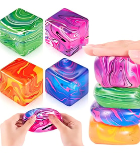 NeeDoh Nice Cube Dev Boy Duyusal Stres Küpü - Rengarenk Schylling Sıkıştırma Oyuncağı