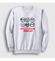 Presmono Unisex Beyaz Masks V3 Hollywood Undead Sweatshirt 150052tt (Beyaz)
