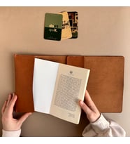 EUKDESİGN Deri Kitap Kılıfı Kitap Koruyucu Seyahat Kitap Kılıfı - Kişiselleştirilebilir
