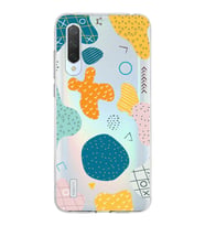 Xiaomi Mi 9 Lite Uyumlu Kapak Geometrik Şekiller Tasarımlı Şeffaf Silikon Kılıf