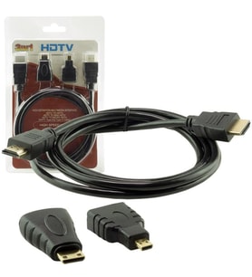 PM-6285 Plastik 1.5 Metre Siyah 3in1 Set HDMI Kablo (HDMI+Micro HDMI+Mini HDMI)
