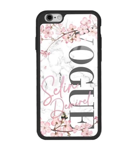 iPhone 6s Uyumlu Mermerli Sakura Vogue Tasarımlı Glossy Telefon Kılıfı