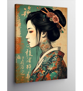 Kanvas Tablo Geleneksel Japon Kadını