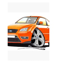 Ford Focus St Turuncu Tablo Ahşap Poster Dekoratif