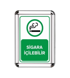 Sigara İçilebilir A3 Cerceveli Uyarı ve Yönlendirme Levhası