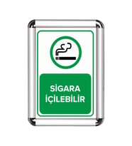 Sigara İçilebilir A3 Cerceveli Uyarı ve Yönlendirme Levhası