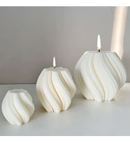 Silikon Mum 3D Küçük Boy Dönen Sütun Geometrik Dalgalı Sabun Beton Ve Taş Tozu Kalıbı