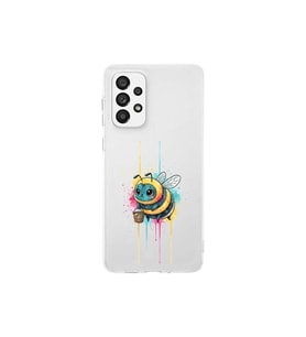 Samsung Galaxy A73 ile uyumlu Splash arı tasarımlı şeffaf silikon kılıf