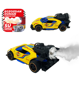 Spray Fonksiyonlu Pilli Metal Çek Bırak Araba Sesli Işıklı Sarı