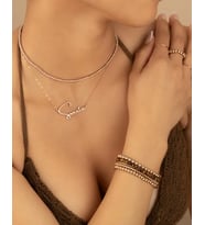 Kişiye Özel Tasarım İsim Kolye 925K Gümüş (Rose)