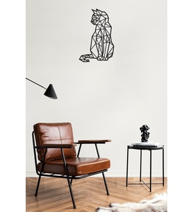 Numa Concept Oturan Kedi Lazer Kesim Duvar Tablosu-Mdf Kedi (Siyah)