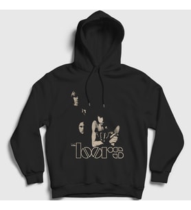 Presmono Unisex Siyah Band The Doors Kapüşonlu Sweatshirt 115977tt