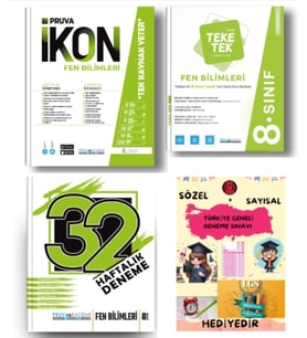 PRUVA AKADEMİ YAYINLARI 8.SINIF FEN BİLİMLERİ İKON SORU BANKASI+32 HAFTA FEN BİLİMLERİ DENEME+FEN Bİ