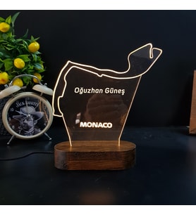 Kişiye Özel Hediye Monaco 3D Led Lamba