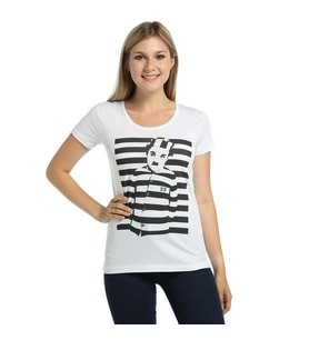 Bant Giyim - Charlie Chaplin Beyaz Kadın T-shirt Tişört
